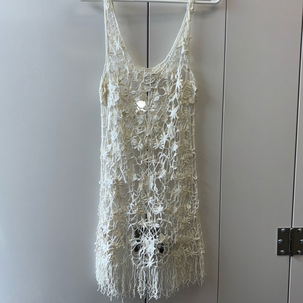 Free People Ivory Crochet Top